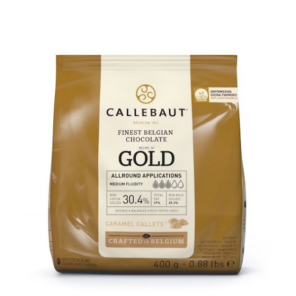 Karamell Schokoladen Drops - Gold - von Callebaut